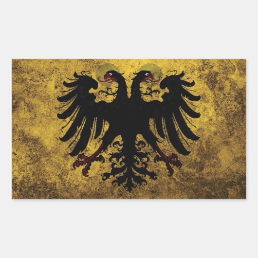 Grunge Heilige Roomse Rijk Vlag Rechthoekige Sticker (Voorkant)