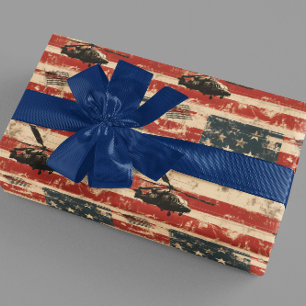 Grunge helikopter militair USA Amerikaanse vlag Cadeaupapier