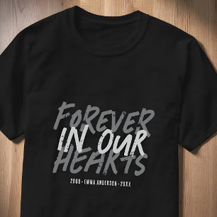 Grunge-herdenking voor altijd in onze harten op ma t-shirt