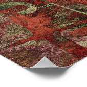 Grunge herfst rode roodroze graffiti poster (Hoek)