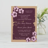 Grunge hibiscus - invitations de mariage (Debout devant)