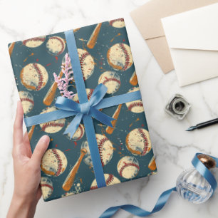 Grunge honkbal clash cadeaupapier