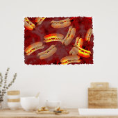 Grunge Hotdogs Poster (Keuken)