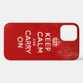 grunge Houd kalm en voer door Case-Mate iPhone Case (Achterkant (horizontaal))