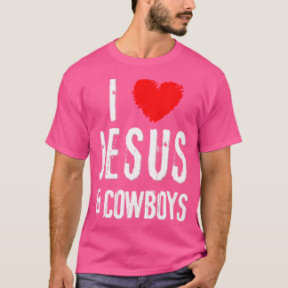 Grunge I Love Jesus Cowboys Christelijk T-shirt