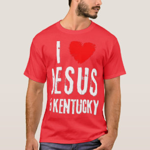  Grunge I Love JESUS KENTUCKY Christelijk T-shirt