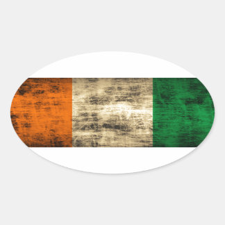 Grunge Ierse vlag Ovale Sticker