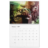 Grunge industrielle de calendrier mural (Feb 2027)