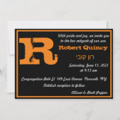 Grunge Initiaal Invitation R Kaart (Voorkant)