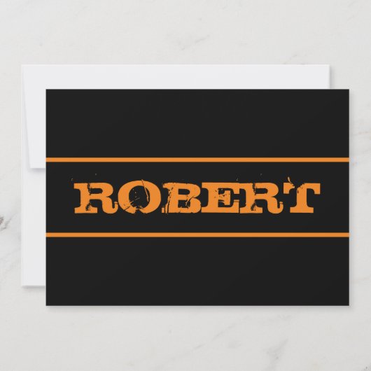 Grunge Initiaal Invitation R Kaart (Achterkant)