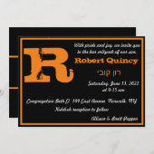 Grunge Initiaal Invitation R Kaart (Voorkant / Achterkant)