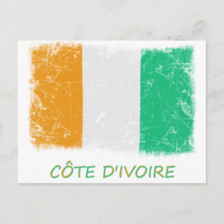 Grunge Ivory Coast Flag Briefkaart