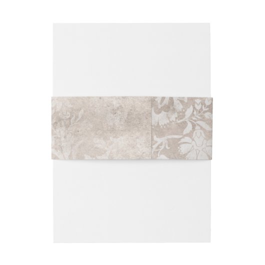  Grunge Ivory Damask Uitnodigingen Wikkel (Achterkant Voorbeeld)