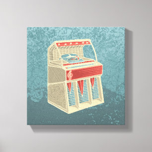 Grunge Jukebox Canvas Afdruk