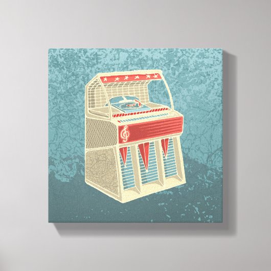 Grunge Jukebox Canvas Afdruk (Voorkant)