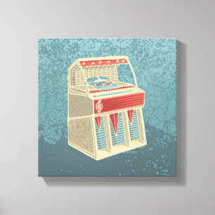 Grunge Jukebox Canvas Afdruk