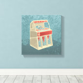 Grunge Jukebox Canvas Afdruk (Insitu (Houten vloer))