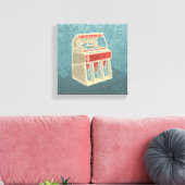 Grunge Jukebox Canvas Afdruk (Insitu (Woonkamer))