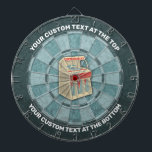 Grunge Jukebox Cible de flechettes<br><div class="desc">Jukebox rétro Grunge sur arrière - plan bleu boueux. Deux zones de texte personnalisées.</div>