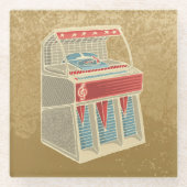 Grunge Jukebox Glazen Onderzetter (Voorkant)