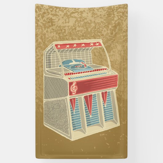 Grunge Jukebox Spandoek (Verticaal)