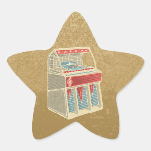 Grunge Jukebox Ster Sticker