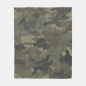 Grunge Khaki Camo Vert Couverture en polaire perso (Devant)