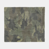 Grunge Khaki Camo Vert Couverture en polaire perso (Devant (Horizontal))
