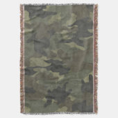 Grunge Khaki Camo Vert Tissé Lait Couvertures Jeté (devant Vertical)