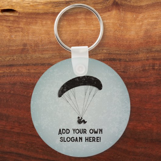 Grunge Kijk Paraglider, eigen tekstvoorzijde en ac Sleutelhanger (Voorkant)