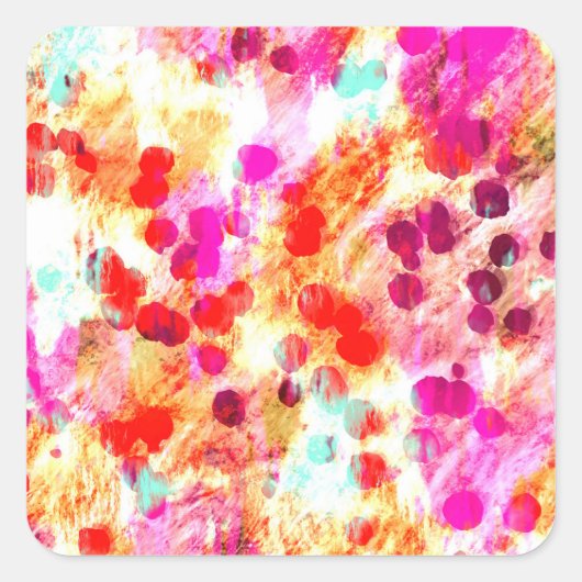 Grunge kleur dot textuur achtergrond vierkante sticker (Voorkant)