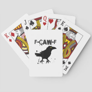 Grunge koffie F Caw F Kraai Humor Creativiteit Sti Pokerkaarten
