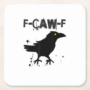 Grunge koffie F Caw F Kraai Humor Creativiteit Sti Vierkante Kartonnen Onderzetter