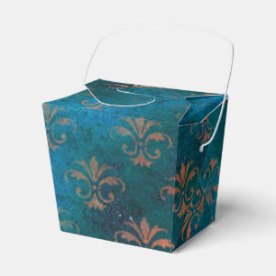 Grunge Koper Patina en Turquoise Fleur de Lis Bedankdoosjes
