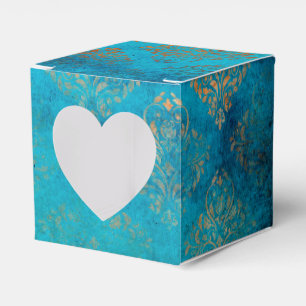 Grunge koperen patina en turquoise bedankdoosjes