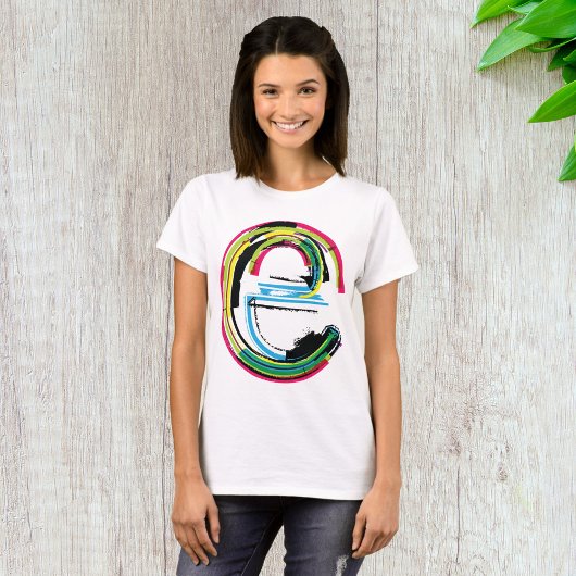 Grunge Letter E T-shirt
