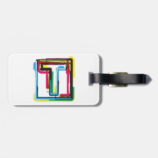 Grunge Letter to Bold Kleurrijke Stedelijke Typogr Bagagelabel (Achterkant horizontaal)