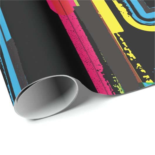 Grunge Letter to Bold Kleurrijke Stedelijke Typogr Cadeaupapier (Rol Hoek)