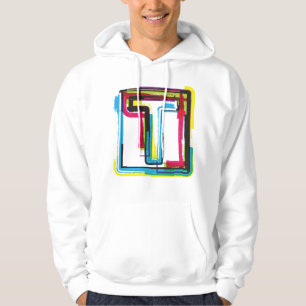 Grunge Letter to Bold Kleurrijke Stedelijke Typogr Hoodie