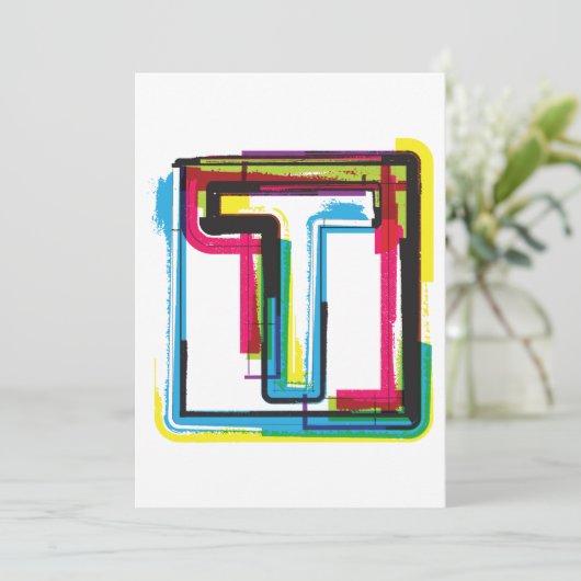 Grunge Letter to Bold Kleurrijke Stedelijke Typogr Kaart (Staand voorkant)