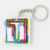Grunge Letter to Bold Kleurrijke Stedelijke Typogr Sleutelhanger (Achterkant)