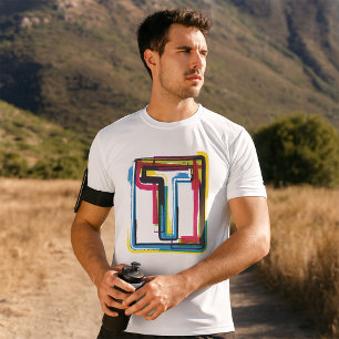 Grunge Letter to Bold Kleurrijke Stedelijke Typogr T-shirt
