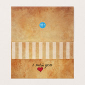 Grunge Linde Stripes | Ik Miss U Kaart (Buitenkant ongevouwen)