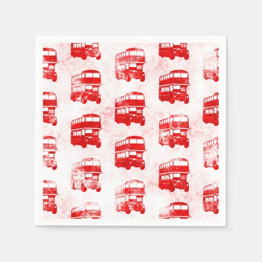 Grunge London Bus Pattern Print Servet (Voorkant)
