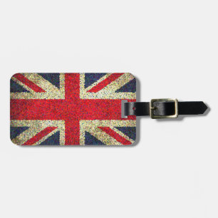 Grunge look Union Jack Flag Bagagelabel