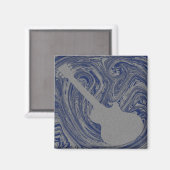 Grunge Magnet de guitare, Royal Blue (Recto/Verso)
