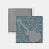 Grunge Magnet de guitare, Turquoise (Recto/Verso)