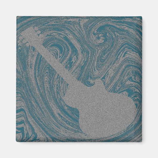 Grunge Magnet de guitare, Turquoise (Devant)