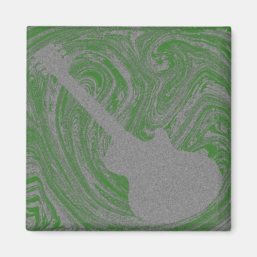 Grunge Magnet de guitare, vert (Devant)