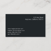 Grunge Marble Black Trendy Carte de visite (Dos)